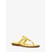 Michael Kors Aubrey Cutout Leather T-Strap Sandal Yellow 8.5