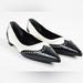 Gucci Shoes | Gucci Malaga Nib Black White Spectator Pointed Toe Ballet Flats. Size 40. | Color: Black/White | Size: 40