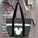 Disney Bags | Disney Tote Silhouette Black White Mickey Head Print Canvas Zip Tote Bag Large | Color: Black/White | Size: Os