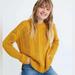 Madewell Sweaters | Madewell | Women’s Mustard Yellow Cable Knit Crew Neck Alpaca Sweater, Size S | Color: Yellow | Size: S