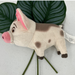 Disney Toys | Disney Moana Movie Pig Pua 7” White Gray Spots Plush Stuffed Animal Just Play | Color: Cream/Gray | Size: Osg