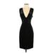 Black Halo Casual Dress - Sheath V-Neck Sleeveless: Black Print Dresses - Women's Size 2