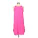 TOBI Casual Dress - Shift Crew Neck Sleeveless: Pink Print Dresses - Women's Size Small