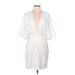 AIIFOS Casual Dress - Sheath: White Solid Dresses - Women's Size Large