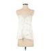 Cami NYC Sleeveless Silk Top White Plunge Tops - Women's Size 2X-Small