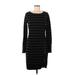 Laundry by Design Casual Dress - Sweater Dress: Black Stripes Dresses - Women's Size Medium