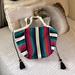 Anthropologie Bags | Anthro Boho Striped 100% Cotton Tote Farmers Market Beach Bag Medium Size | Color: Blue/Green | Size: Os