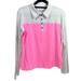 Lilly Pulitzer Tops | Lilly Pulitzer Luxletic Frida Long Sleeve Scallop Polo M | Color: Pink/White | Size: M