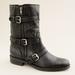 J. Crew Shoes | J Crew Women's Black Leather Size Zip Buckle Outdoor Moto Boots Size 6 | Color: Black | Size: 6