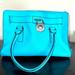 Michael Kors Bags | Michael Kors Teal Blue Hamilton Lock And Key Leather Purse Handbag Crossbody | Color: Blue | Size: Os