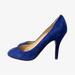 J. Crew Shoes | J. Crew Blue Suede And Leather Heels Size 7 | Color: Blue/Tan | Size: 7