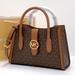 Michael Kors Bags | Michael Kors Gabby Small Top Zip Curve Satchel Crossbody Brown Signature Color | Color: Brown/Gold | Size: Various