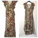 Anthropologie Dresses | Anthropologie Multicolor Drew Terra Vintage Garden Wrap Casual Maxi Dress | Color: Brown/Tan | Size: L