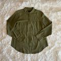 J. Crew Tops | J.Crew 100% Silk Frosty Olive Green Button Up Shirt Blouse Women’s Size 10 | Color: Green | Size: 10