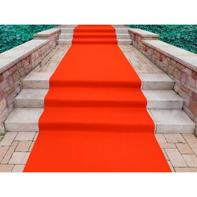 Läufer "PODIUM, Made in Belgium", orange, B:200cm H:2,6mm L:2800cm, Polypropylen (PP), PRIMAFLOR-IDEEN IN TEXTIL, Teppiche, Breite 200 cm, Nadelfilz, Uni-Farben, ideal für Veranstaltungen Image