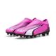 Fußballschuh PUMA "ULTRA MATCH FG/AG Fußballschuhe ohne Schnürsenkel Jugendliche" Gr. 36, pink (poison white black) Kinder Schuhe Fußballschuhe