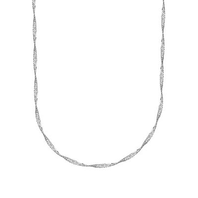 Kette ohne Anhänger FIRETTI "Schmuck Geschenk Silber 925 Halsschmuck Halskette Singapurkette" Gr. 40, silber (silberfarben), Halsketten, Damen, 40, Silber 925 (Sterlingsilber), B: 1,7mm, Made in Germany, B:1,7mm Image