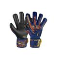 Torwarthandschuhe REUSCH "Attrakt Gold X Evolution" Gr. 9, bunt (goldfarben, blau) Damen Handschuhe Sporthandschuhe