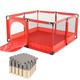Trintion Baby Playpen 66cm Large Kids Safety Crawl Ball Pit Activity Center with 20Pcs Foam Play Mat 30x30x1cm Children's Safe Play Area Household Protective Fence for Children's Play and Crawl(Red)