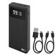 EMOS Powerbank BetaQ 20000mAh, 22,5 W Quick-Charge externer Akku/Ladegerät mit Passthrough und Display, 3X Output + 2X Input, inkl. Datenkabel USB/USB-C, Auto ON/Off, schwarz