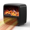 APLLEN Electric Space Heater for Indoor Use,Portable Fireplace Heater with Realistic 3D Flame Effect,Quiet PTC Ceramic Desk Heater for Home Office,Overheat & Tip Over Protection,Fast Safety Heating