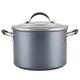 Circulon Scratch Defense Stock Pot with Lid 24cm - 7.6L Induction Stock Pot with Extreme Non Stick, Dishwasher & Oven Safe Cookware, Graphite Pewter Finish