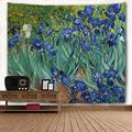 WIHVE Tapestry Van Gogh Irises Flower Wall Hanging Art Home Decor Polyester Tapestry for Living Room Bedroom Bathroom Kitchen Dorm 60 x 40 Inches