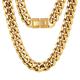 KRKC&CO Cuban Link Chain, 18K Gold Plated, Men's Gold Chain Men's Necklace Chains, 8mm 10mm 12mm Hip Pop Miami Cuban Chain Thick Curb Chains