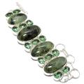 VACHEE Sea Green Prehnite Peridot Quartz Multi-Stone Handmade Heavy Bracelet 7-9" For Girls Women 925 Sterling Silver Plated Jewelry From 1096