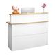 oiakus Front Counter Desk, Reception Desk Counter Desk with Storage Drawer, Reception Table Wooden Computer Desk for Home, Office, Salon, Spas,100 * 42 * 102cm