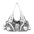 Angelkiss Hobo Purses and handbags for Women Satchel Handbag Women Purses Large Daily Shoulder Bags, White-leopard, L