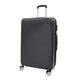 Infinity Leather Hard Shell Black Cabin Suitcase Set 8 Wheel Luggage Case Travel Bag