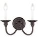 Cranford 13-in W 2-Light Olde Bronze Candle Wall Sconce