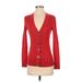 Tory Burch Cardigan Sweater: Red Color Block Sweaters & Sweatshirts - Women's Size X-Small