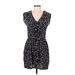 Charlie Jade Casual Dress - Wrap: Black Print Dresses - Women's Size Medium