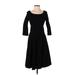 Harper Rose Casual Dress - Fit & Flare: Black Solid Dresses - Women's Size 4
