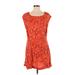 Free People Casual Dress - A-Line Scoop Neck Short sleeves: Orange Dresses - Women's Size Small