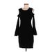 Jessica Howard Cocktail Dress - Sweater Dress: Black Dresses - Women's Size Medium