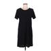 James Perse Casual Dress - Shift Scoop Neck Short sleeves: Black Print Dresses - Women's Size Medium