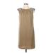 Tory Burch Casual Dress - Shift Crew Neck Sleeveless: Tan Print Dresses - Women's Size 4