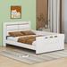 Cosmic Platform Bed w/ Guardrail, Storage Headboard & Footboard Upholstered/Faux leather in Brown | 36.2 H x 40.9 W x 85.4 D in | Wayfair