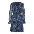 Minikleid VERO MODA "VMHOLLY LS SMOCK SHORT DRESS WVN GA" Gr. S (36), N-Gr, blau (navy blazer aop:zoie) Damen Kleider Langarm