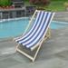 Longshore Tides Populus Wood Sling Chair Blue Stripe Narrow Blue Stripe Solid Wood in Brown | 34 H x 24 W x 40 D in | Wayfair