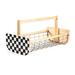 MacKenzie-Childs Courtly Check® Garden Trug Wood/Metal in Black/Brown/White | 8.25 H x 16 W x 4.75 D in | Wayfair 35514-2074