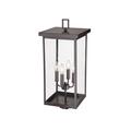 Millennium Lighting Barkeley 4 Light 26.13" Tall Outdoor Single Head Post Light Metal/Steel in Brown | 26.13 H x 11 W in | Wayfair 42604-PBZ