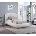 Meridian Furniture USA Vaughn Platform Bed Chenille/Upholstered in White/Black | 44.5 H x 74 W x 92.5 D in | Wayfair B1211Cream-K