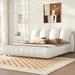 Everly Quinn Barnatt Bed Upholstered/Velvet, Cotton in White | 40 H x 83.5 W x 94.5 D in | Wayfair 83569698435449B39F3A4DB9730F9054