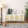 Mercer41 Wilbean TV Stand for TVs up to 70" Wood in White | 28.3 H x 64.9 W x 16.9 D in | Wayfair 3DD55191637940A28C8FBCCCD16DCB96