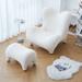 Slipper Chair - Isabelle & Max™ Aarren Upholstered Slipper Chair, Sherpa in White | 37 H x 39.3 W x 41.3 D in | Wayfair