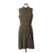 Calvin Klein Casual Dress - Shirtdress High Neck Sleeveless: Brown Print Dresses - Women's Size 12